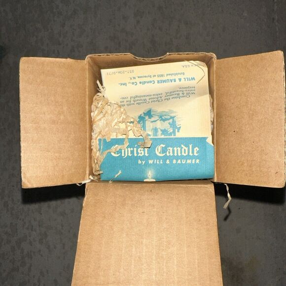 Christ Candle Will & Baumer Created Benedictine Brother Colorful VTG NEW Rare - Picture 5 of 7
